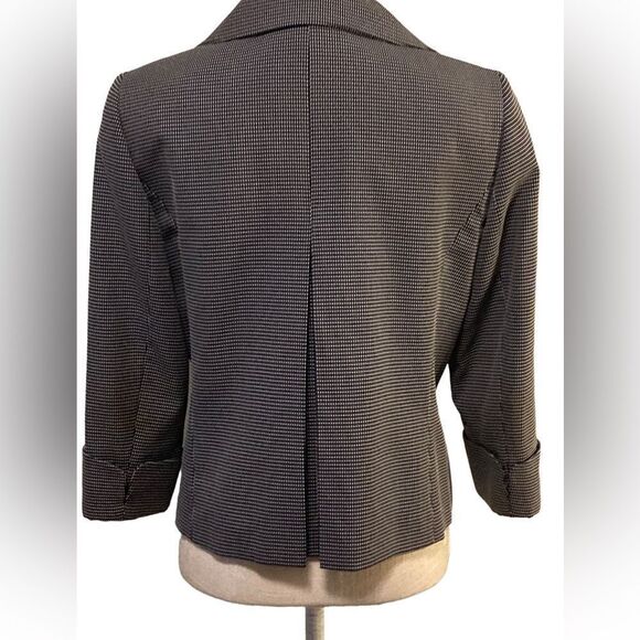 Tahari Black & White Houndstooth Blazer Jacket | Classic Career Workwear Medium - Picture 5 of 10
